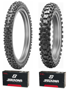 MX53 80/100-21 & 110/100-18 Tire Kit - w/ HD Sedona Tubes