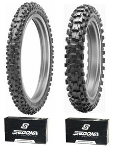 MX53 70/100-17 & 90/100-14 Tire Kit - w/ Sedona Tubes