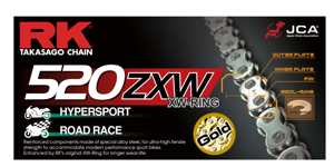 RK Chain 520ZXW-150 Gold Drive Chain 520x152 for Up to 1200cc Bikes