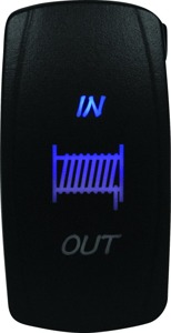 DragonFire Racing Lighted Winch Switch Blue Dual LED In/Out - Blue LED winch switch, dual in/out, universal fit