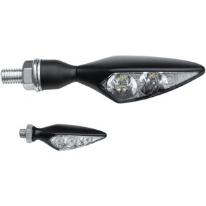 Kuryakyn Rhombus S Front Left LED Turn Signal Clear Lens Satin Black