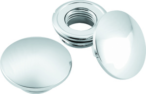 Bikers Choice Chrome Slim Gas Cap Set Screw In 82-Up - Chrome slim gas cap set, screw in, for 82-Up models
