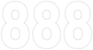 Factory Effex 4" Pro Numbers #8 White Pack of 3