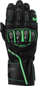 RST S1 CE Glove Black/Grey/Neon Green Small - Leather sport glove, CE Level 1 For Street, Small