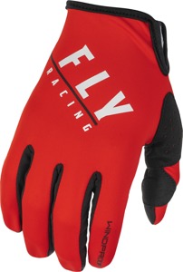 Fly Racing Windproof Gloves Black/Red Size 08 - Windproof midweight gloves Black/Red Size 08