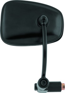 BikeMaster Semi-Retractable Barend Mirror Black 7/8in & 1in Bars - Fits 7/8in & 1in handlebars, black, each