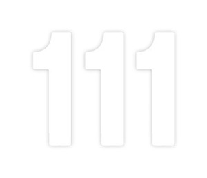 Factory Effex 4" Pro Numbers White #1 Pack of 3