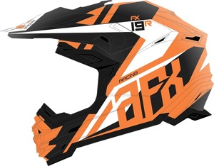 FX-19R Racing Full Face Offroad Helmet Matte Orange/White Large
