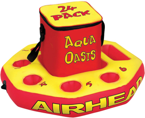 AIRHEAD Aqua Oasis Floating Cooler with 6 Drink Holders - Floating insulated cooler with 6 drink holders