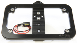 Axia Lighted License Plate Frame Black 1 Clamp Mount Needed - Black lighted license plate frame with LED light