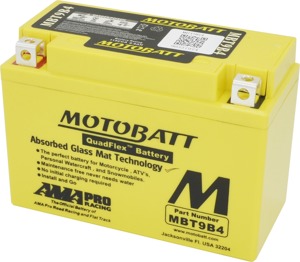 MotoBatt MBT9B4 Quadflex AGM Battery Sealed Factory Activated - AGM Quadflex battery, maintenance-free, universal fit