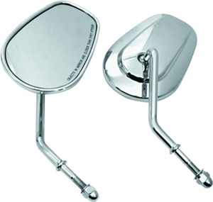 Biker's Choice Chrome Tapered Short Stem Mirrors Pair