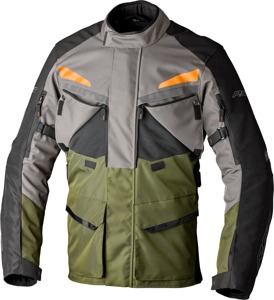 RST Maverick EVO CE Jacket 2XL Khaki/Grey/Orange Textile - 2XL textile jacket in khaki/grey/orange by RST