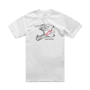 Alpinestars MX Helmet CSF Tee White X-Large - Short sleeve tee with MX helmet graphic, White, XL