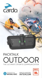 Cardo Packtalk Outdoor Single Black Communication System - Wireless intercom system for outdoor use