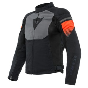 Dainese Air Fast Tex Jacket Black Gray Fluorescent Red Size 46 - Textile summer jacket Black/Gray/Fluorescent-Red Size 46