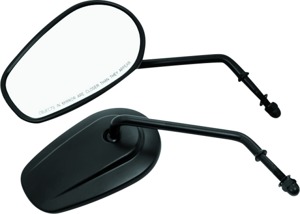 Biker's Choice Black Tapered Long Stem Mirrors Pair Fits 65-21 H-D Models