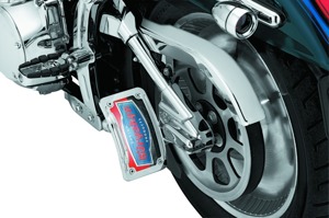 Kuryakyn Lighted Curved Vertical Side Mount License Plate Holder Chrome - Lighted curved vertical side mount plate holder