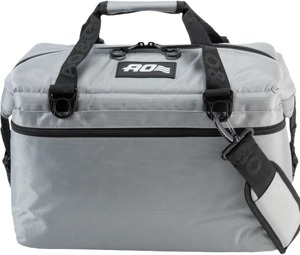 AO Coolers 24 Pack Ballistic Cooler Silver - 24-pack rugged cooler in ballistic silver