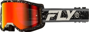 Fly Racing Zone Goggles Black/Grey Red Mirror/Smoke Lens - Premium goggles with Red Mirror/Smoke lens