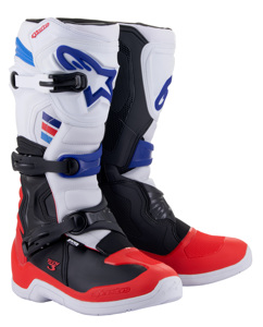 Alpinestars Tech 3 Boots White/Red/Blue Size 16 - Durable off-road boots For motocross and off-road