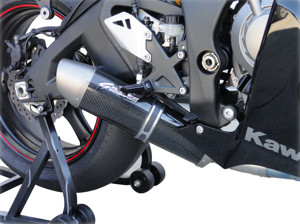 Carbon & Titanium Slip On Exhaust w/ Link Pipe - For 11-15 Kawasaki ZX-10