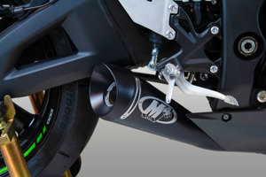 GP19 Black Slip On Exhaust w/Link Pipe - For 21-25 Kawasaki ZX10R