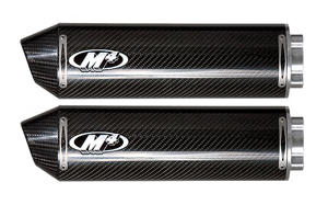 Carbon Fiber Dual Bolt On Exhaust Mufflers - For 99-03 Suzuki TL1000R