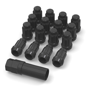 Bullite Lug Nut Set Black w/ Key 10x1.25 (16PCS) - Lug Nut Set 10x1.25 (16PCS)