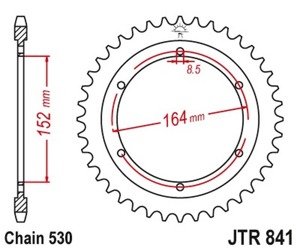 JT Steel Rear Sprocket 42T JTR841.42 Fits Yamaha 530 Chain Models