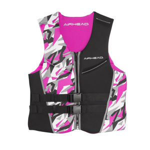 Airhead Camo Cool Womens Kwik-Dry Neolite Vest Pink Size L - Kwik-Dry camo neoprene vest for women, pink, size L