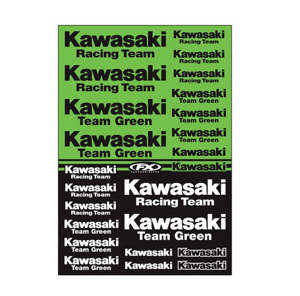 Factory Effex Kaw Racing Sticker Sheet Green 1-1-1/4" Universal Kit