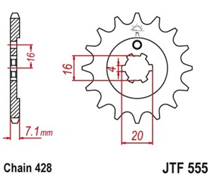 JT Front Sprocket 15T-428 Fits Kawasaki/Suzuki/Yamaha