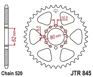 JT Steel Rear Sprocket 41T JTR845.41