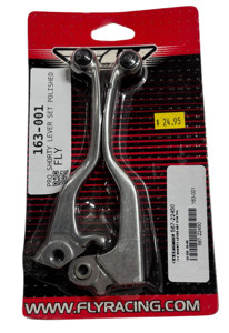 Fly Pro Shorty Lever Set Polished - Polished shorty lever set by Fly Racing