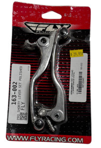 Fly Pro Shorty Lever Set Polished - Polished shorty lever set by Fly Racing