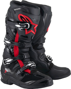 Alpinestars Tech 7 Boots Black/Fluorescent Red US 10 - Off-road riding boots in US size 10