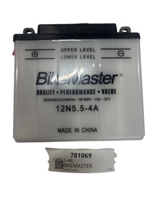 BikeMaster 12N5.5-4A Conventional Battery - 12V conventional battery