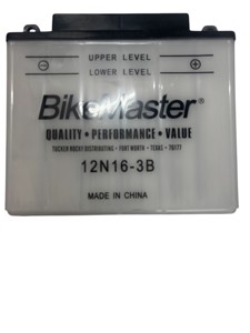 BikeMaster 12N16-3B Battery - Lead-acid battery, 12V 16Ah