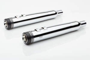 Gen 2 Neighbor Haters Slip On Exhaust Chrome/Black 4.5" - Fits FLH/FLT 17-22