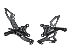 Bonamici Adjustable Rearsets Black Aluminum Fits 09-16 Aprilia RSV4/Tuono V4