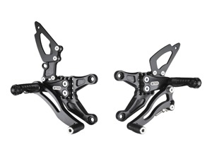 Bonamici Adjustable Rearsets Black Aluminum Fits 07-08 Kawasaki ZX6R