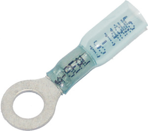NAMZ Heat Shrink Ring Terminals 16-14 AWG 1/4 in Green 25 Pack - Heat shrink ring terminals 16-14 AWG, 25 pack, green