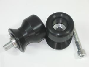 Black Swing Arm Spools - Fits Most Kawasaki ZX/EX w/ 10mm Bolts