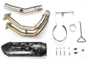 S1R Black Carbon Fiber Full Exhaust - 15-16 Kawasaki Versys 650