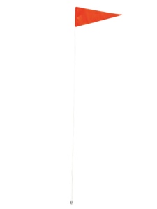 1 Piece Straight Mount Whip Flag - 6' x 1/4" White Pole & Orange Pennant