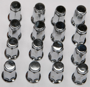 16x Chrome Lug Nuts 3/8"-24 Flat Base Steel by ITP