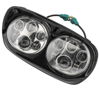 Letric Lighting LED Headlight Dual 5.75" Chrome/Black For Road Glide