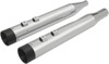 Dual Chrome 4" Slip On Exhaust Black Cap - For 17-21 Harley Touring