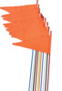 Strobe Ready Spring Mount 3/8" 7ft Safety Flags 10-Pack - Assorted - 2 ea black, red, blue, white - 1 ea yellow, orange